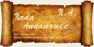 Nada Andonović vizit kartica